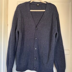 Uniqlo Men's Navy Blue Cardigan Sweater